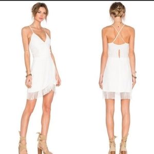 NWT Lovers+friends Saturn white fringe mini dress